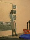 Voir Lectrice - 5F - huile sur toile